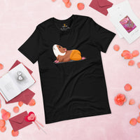 Adorable Guinea Pig Yoga Pose T-Shirt - Furry Potato Shirt - Cavy Whisperer & Lovers Tee - Ideal Gift for Rodent Dad/Mom & Pet Owners - Black