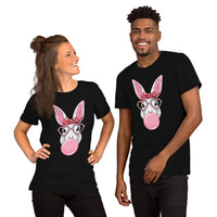 Rabbit & Hare T-Shirt - Easter Buck Bunny Blowing Bubble Shirt - Ideal Gift for Rabbit Dad/Mom & Whisperer, Animal Lovers & Pet Owners - Black, Unisex