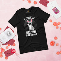 Coolest Rabbit Grandma T-Shirt - Easter Buck Bunny Shirt - Hare Shirt - Gift for Rabbit Grandma & Whisperer, Animal Lovers & Pet Owners - Black