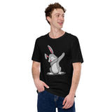 Adorable Dabbing Rabbit & Hare T-Shirt - Easter Buck Bunny Tee - Ideal Gift for Rabbit Dad/Mom & Whisperer, Animal Lovers & Pet Owners - Black