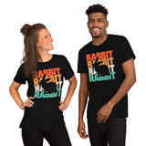 Rabbit & Hare 80s Retro Aesthetic T-Shirt - Easter Buck Bunny Tee - Gift for Rabbit Dad/Mom & Whisperer, Animal Lovers, Pet Owners - Black, Unisex