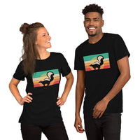 Skunk Retro Sunset Aesthetic T-Shirt - Fart Squirrel Shirt - Woodland Animal Tee - Gift for Skunk & Animal Lovers - Zookeeper Tee - Black, Unisex