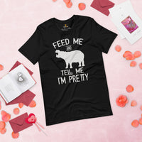 Hippopotamus T-Shirt - Pygmy Hippo, River Horse Shirt - Ideal Gift for Hippo & Wild Animal Lovers - Feed Me & Tell Me I'm Pretty Shirt- Black