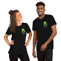 Adorable Tortoise In Pocket T-Shirt - Loggerhead, Land, Sea & Nautical Turtle Tee - Gift for Turtle & Animal Lovers - Safari Shirt - Black, Unisex