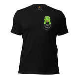 Adorable Tortoise In Pocket T-Shirt - Loggerhead, Land, Sea & Nautical Turtle Tee - Gift for Turtle & Animal Lovers - Safari Shirt - Black