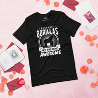 Gorilla, Ape, Gibbon, Orangutan, Chimp, Chimpanzee T-Shirt - Because Gorillas Are Freaking Awesome Shirt - Ideal Gift for Ape Lovers - Black