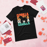 Gorilla 80s Retro Aesthetic T-Shirt - Ape, Gibbon, Orangutan, Chimp, Chimpanzee Shirt - Gift for Animal Lovers - Zoo & Safari Shirt - Black