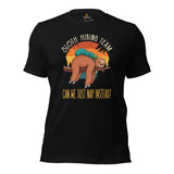 Sloth Hiking Team Shirt - Sloth Lover & Squad T-Shirt - Tree-Dwelling Mammal & Rainforest Creature Shirt - Zoo & Safari Shirt - Black