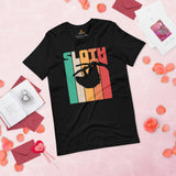 Sloth Lover & Squad T-Shirt - Sloths Retro Aesthetic Shirt - Tree-Dwelling Mammal & Rainforest Creature Shirt - Zoo & Safari Shirt - Black