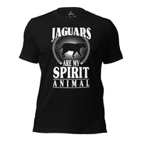 Jaguars Are My Spirit Animal T-Shirt - Panthera, Felid, Feline, Wild Big Cats Tee - Gift for Jaguar & Animal Lovers - Team Mascot Shirt - Black