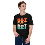 Bat 80s Retro Aesthetic T-Shirt - Flying Fox Shirt - Night Shift Shirt - Ideal Gift for Bat & Animal Lover - Biology & Zoology Shirt - Black