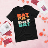 Bat 80s Retro Aesthetic T-Shirt - Flying Fox Shirt - Night Shift Shirt - Ideal Gift for Bat & Animal Lover - Biology & Zoology Shirt - Black