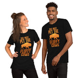 Bison T-Shirt - Do Not Pet The Fluffy Cows Shirt - American Buffalo Shirt - Yellowstone National Park Tee - Ideal Gift for Bison Lovers - Black, Unisex