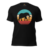 Elephant Retro Aesthetic T-Shirt - Mammoth, Mastodon, Elephas Shirt - Gift for Elephant & Wildlife Animal Lovers - Zoology Shirt - Black