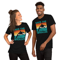 Save The Whales T-Shirt - Orca, Sea Mammal, Marine Biology & Conservation Shirt - Gift for Whale Lovers, Environment Activists - Black, Unisex