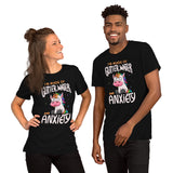 Unicorn Sarcastic Geek T-Shirt - I'm Made Of Glitter, Water & Anxiety Shirt - Fantasy Horse Tee - Gift for Mythical Creatures Lovers - Black, Unisex