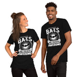 Because Bats Are Freaking Awesome T-Shirt - Flying Fox Shirt - Night Shift Shirt - Gift for Bat & Animal Lover - Biology & Zoology Tee - Black, Unisex