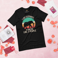 Elephant Tee Shirt - Mastodon Shirt - Gifts for Outdoorsmen, Campers, Nature & Animal Lovers - I Like Elephants And Maybe 3 People T-Shirt - Black