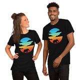 Elephant Retro Sunset Aesthetic T-Shirt - Mammoth, Mastodon, Elephas Vaporwave Tee - Gift for Elephant & Animal Lovers - Zoology Shirt - Black, Unisex