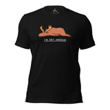 Hunting T-Shirt - Gift for Hunter, Bow Hunter, Archer & Animal Lover - Alaska, Giant Moose Lover Tee - I'm Not Amoosed Sarcastic Shirt - Black