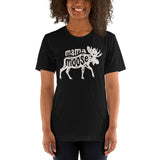 Hunting T-Shirt - Gift for Hunter, Bow Hunter, Archer & Animal Lover - Alaska, Giant Moose Lover Shirt - Mama Moose Shirt - Black