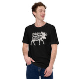 Hunting T-Shirt - Gift for Hunter, Bow Hunter, Archer & Animal Lover - Alaska, Giant Moose Lover Shirt - Papa Moose Shirt - Black