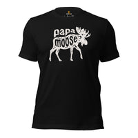 Hunting T-Shirt - Gift for Hunter, Bow Hunter, Archer & Animal Lover - Alaska, Giant Moose Lover Shirt - Papa Moose Shirt - Black