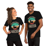 Buck & Deer Hunting T-Shirt - Gift for Hunter, Bow Hunter, Archer - I'm Into Fitness Fitness Deer In My Freezer Retro Aesthetic Shirt - Black, Unisex