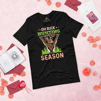 Deer T-Shirt - Buck Shirt - Gifts for Hunters, Outdoorsmen, Campers, Nature Lovers - Funny Hunting Shirts - Oh Buck Hunting Season T-Shirt - Black