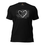 Deer T-Shirt - Buck Shirt - Gifts for Hunters, Outdoorsmen, Fishermen - 4th of July T-Shirt - American Flag Shirt - Antler And Hook T-Shirt - Black