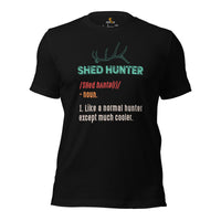 Buck & Deer Hunting T-Shirt - Gift for Hunter, Bow Hunter & Archer - Buck Antlers Hunting Season Shirt - Shed Hunter Definition Shirt - Black