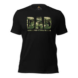 Bow Hunting T-Shirt - Gifts for Hunters, Archers - Hunting Season Tee - Dad The Bow Hunter The Myth The Legend Camouflage Themed Shirt - Black