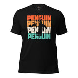 Penguin Waddles 80s Retro Aesthetic Shirt - Paul Penguins Fan & Lover Shirt - Team Mascot Shirt - Cottagecore Tee for Nature Lovers - Black