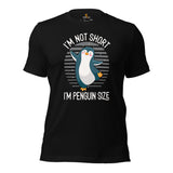 Penguin Waddles Aesthetic Shirt - Paul Penguins Fan & Lover Shirt - Team Mascot Shirt - I'm Not Short I'm Penguin Size Sarcastic Shirt - Black