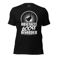 Silly Goose T-shirt - Ducks & Geese Shirt - Cottagecore, Farmcore Tee for Farmers, Goose Lovers - Obsessive Goose Disorder Shirt - Black