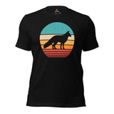 Fox Retro Sunset Aesthetic T-Shirt - Embrace Your Foxy Side - Fursuit, Furry Fandom Tee - Ideal Gift for Fox Lover & Nature Enthusiast - Black