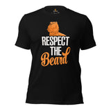 Bearded Dragon T-Shirt - Respect The Beard Shirt - Lizard, Pogona Barbata, Reptiles Shirt - Gift for Beardie Owners - Herpetology Tee - Black