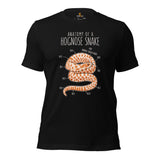 Camping & Snakes Shirt - Ball Python T-Shirt - Gifts for Outdoorsmen, Nature Lovers - Danger Noodle Shirt - Anatomy of Hognose Snake Shirt - Black