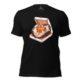 Hedgehog & Pizza T-Shirt - Porcupine Shirt - Foodie Shirt - Ideal Gift for Hedgie Dad/Mom & Pet Lovers - Rodent, Spiky Mammal Shirt - Black