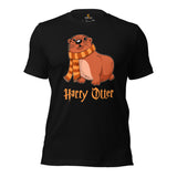 Harry Otter Shirt - Camping & Hunting Shirt - Gifts for Outdoorsmen, Campers, Hunters, Nature & Animal Lovers - Happy, Happier Camper Shirt - Black