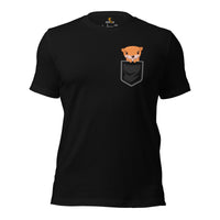 Adorable Otter In Pocket T-Shirt - Mustalid Shirt - Marine Mustaline Mammal Tee - Ideal Gift for Mustalidae, River & Sea Otter Lovers - Black