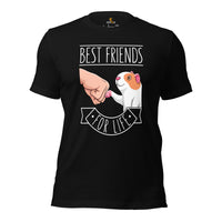 Best Friends For Life Guinea Pig Furry Potato T-Shirt - Hamster Whisperer & Lovers Shirt - Gift for Cavy, Rodent Dad/Mom & Pet Owners - Black