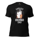 Coolest Guinea Pig Dad Furry Potato T-Shirt - Guinea Pig Whisperer & Lovers Shirt - Gift for Cavy, Hamster, Rodent Dad & Pet Owners - Black