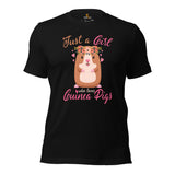 Furry Potato Shirt - Just A Girl Who Loves Guinea Pigs T-Shirt - Cavy Lovers Tee - Ideal Gift for Rodent & Animal Lovers - Zoology Tee - Black