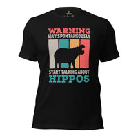 Pygmy Hippopotamus, River Horse, Semi-Aquatic Mammal Shirt - May Start Talking About Hippos T-Shirt - Gift for Hippo & Animal Lovers - Black
