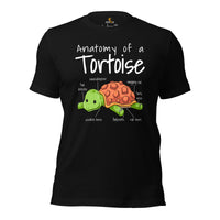 Anatomy of A Tortoise T-Shirt - Loggerhead, Land, Sea & Nautical Turtle Shirt - Reptile Shirt - Gift for Turtle Dad/Mom & Lovers - Black