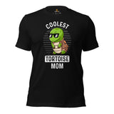 Coolest Tortoise Mom T-Shirt - Loggerhead, Sea & Nautical Turtle Tee - Gift for Turtle Mom & Animal Lovers - Zoo & Safari Shirt - Black