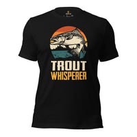 Fishing & PFG T-Shirt - Gift for Fisherman - Performance Fishing Gear - Master Baiter Shirt - Trout Whisperer Retro Aesthetic Shirt - Black