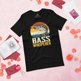 Fishing & PFG T-Shirt - Gift for Fisherman - Bass Masters & Pros Shirt - Flying Fishing Shirt - Bass Whisperer Retro Aesthetic Shirt - Black