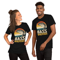 Fishing & PFG T-Shirt - Gift for Fisherman - Bass Masters & Pros Shirt - Flying Fishing Shirt - Bass Whisperer Retro Aesthetic Shirt - Black, Unisex